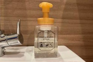 写真：洗面台にはフェイス・ハンドソープ