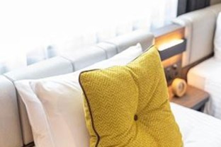 写真：硬さの異なる枕とクッション