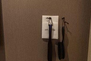 写真：シューシャイン、ブラシ、スリッパ、靴べら