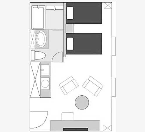 間取り図：デラックス スーペリアツイン