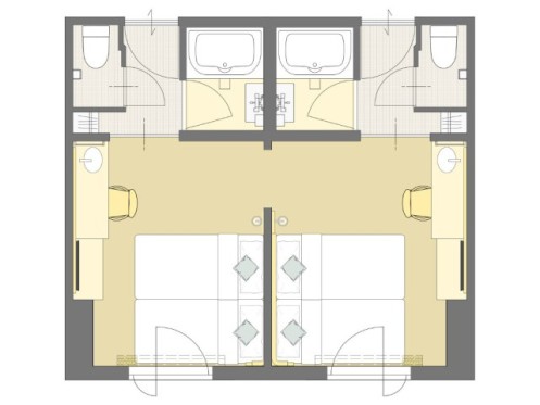 コネクティングルーム ( モデレートツイン×2部屋 ) 間取り図